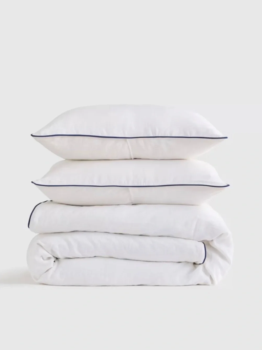 Quince European Linen Piped Duvet Cover Set